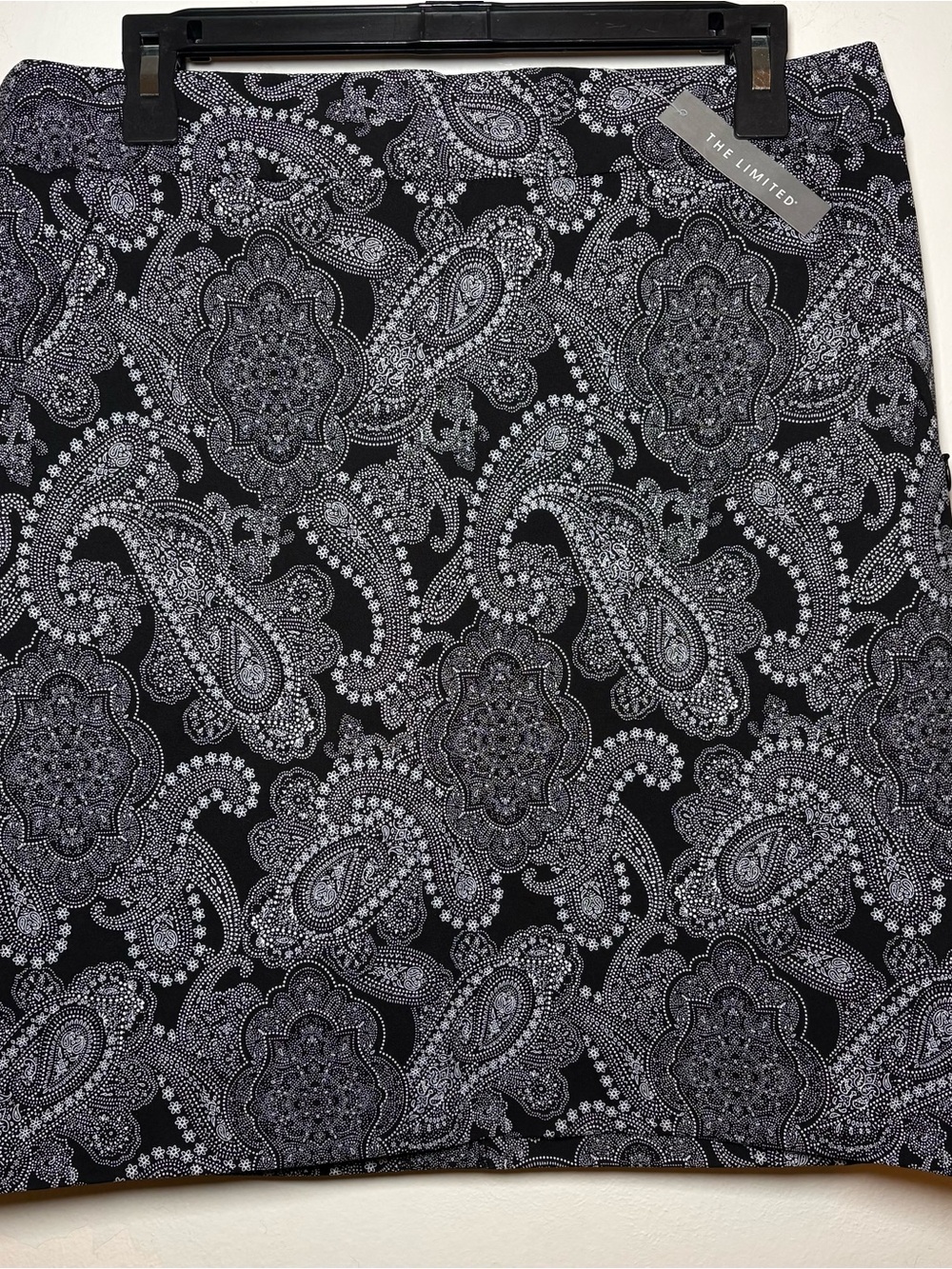 The Limited Black & White Paisley Pencil Skirt